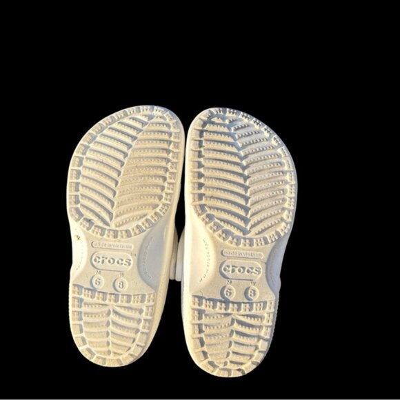 Crocs Womems Sz 8 Men’s Sz 6 White Comfortable Clog Slides - Picture 10 of 10